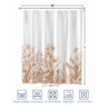 thumbnail image 4 of Split Shower Curtain for Transfer Bench, Wildflower Leaf Fabric Shower Curtains for Bathroom, Brown Floral Botanical White Watercolor Tub Sliding Transfer Bench Waterproof Bath Curtains 72"x78", 4 of 9