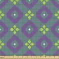 thumbnail image 2 of Abstract Fabric by the Yard, Geometric Shapes Rhombus Diagonally Arranged Traditional Pattern, Decorative Upholstery Fabric for Chairs & Home Accents, Violet and Yellow Green by Ambesonne, 2 of 5