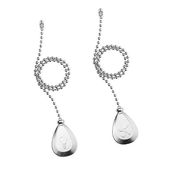 Necvior Set of 2 Elegant Ceiling Fan Pull Chains Metal Extenders Decorative Ceiling Fan Pull Chain Set Simple Installation