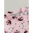 thumbnail image 6 of Wassery Newborn Baby Girls Halloween Outfit Long Sleeve Off-shoulder Ribbed Bodysuits Pumpkin Print Romper 3 6 12 18 24 Months Infant Halloween Clothes Costume 0-24M, 6 of 8