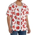 thumbnail image 2 of Gukieu Realistic Maple Leaf Print Men's Short-sleeved Shirts, Button-down Pocket Shirts, T-shirts, Beach Vacation Travel Summer Clothing-Small, 2 of 5