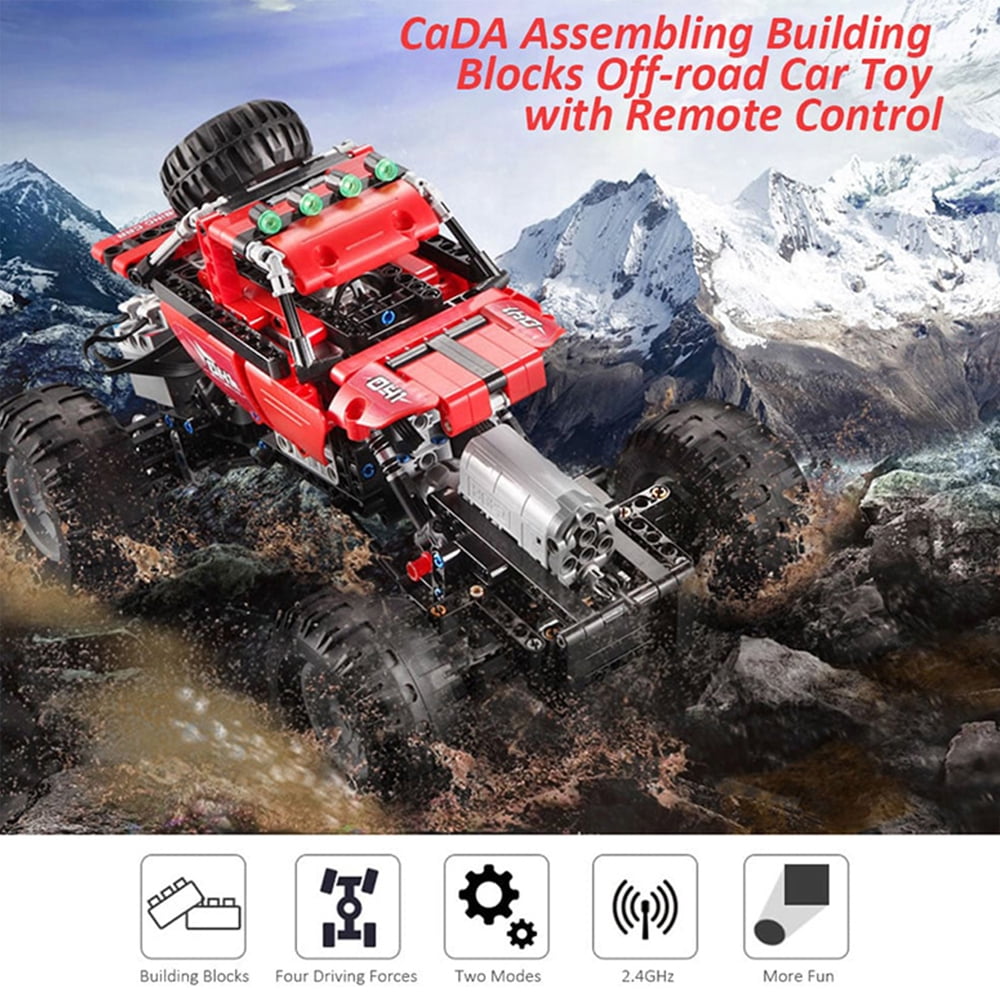 Cada 489PCS 2.4Ghz RC All Terrain Off-Road Trucks Car Building Blocks Bricks Toy