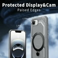 thumbnail image 3 of Heavy Duty Phone Case For iPhone 16e,Built-in Rotatable Magnetic Ring Kickstand,Shockproof Dropproof Tough Rugged Anti-fall Protective Phone Case Cover For iPhone 16e, Gray, 3 of 6