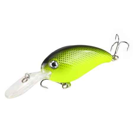 1Pc Crank 3D Eyes Fishing Lure Hard Bait Bass Crankbait Sharp Fish Hook Tackle