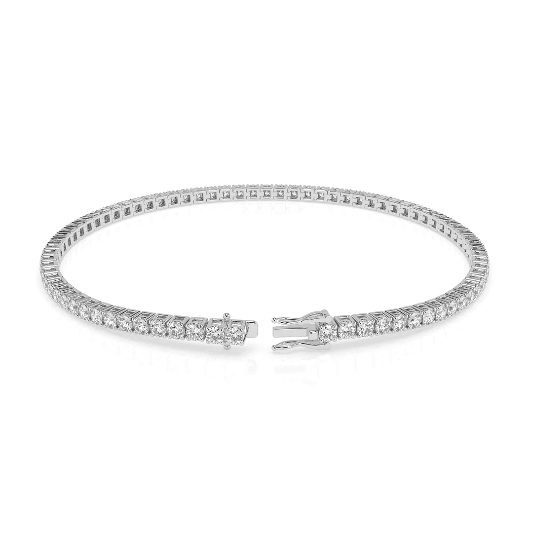Moissanite Tennis Bracelet for Women and Men, 18K White Gold Plated Sterling Silver Bracelet, 2mm-5mm Lab Created Simulated Diamond Bracelets for Brides/Birthday/Valentine's Day Gift (5.3 Carat)