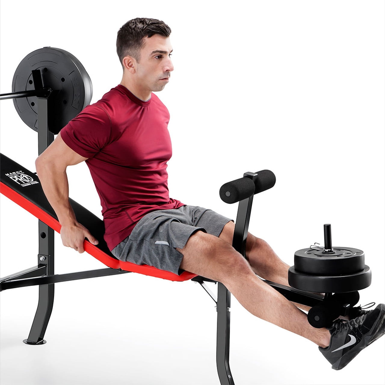 Marcy Pro Standard Weight Bench with 100 lb Weight Set PM 2084
