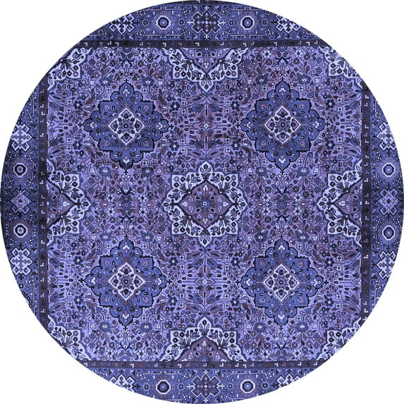 Ahgly Company Indoor Round Persian Blue Traditional Area Rugs, 6' Round