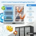 thumbnail image 4 of 36 inch 7.4 cu.ft Back Bar Cooler Commercial Under Counter Beverage Refrigerator with 2 Glass Doors & LED Lighting, Stainless Steel Bottle Cooler for Home Bar Restaurant, Sliver, 115V, ETL Approved, 4 of 8