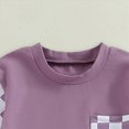 thumbnail image 5 of Boys Summer Outfits Toddler Baby Boy Summer Clothes Plaid Patchwork Short Sleeve T Shirt Tops and Stretch Shorts Boy Outfit, 5 of 6