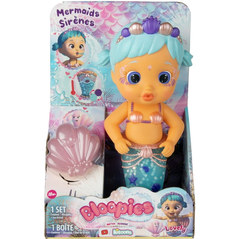 Bloopies Mermaid Lovely 9 Inch Doll With Color Changing Tail. Ages