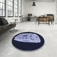 thumbnail image 3 of Ahgly Company Indoor Round Patterned Light Purple Blue Area Rugs, 6' Round, 3 of 6