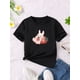 thumbnail image 1 of 1 camiseta informal de verano para niños, con estampado de conejito de fresa, de poliéster transpirable, de manga corta, cuello redondo y ligeramente elástica, corte holgado., 1 of 6
