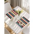 thumbnail image 5 of Colorful Striped Placemats Set of 4, Farmhouse Stripes Vintage Placemats for Dining Table, Place Mats for Kitchen Tabletop, Waterproof Wipeable Dining Table Mats Set, 5 of 9