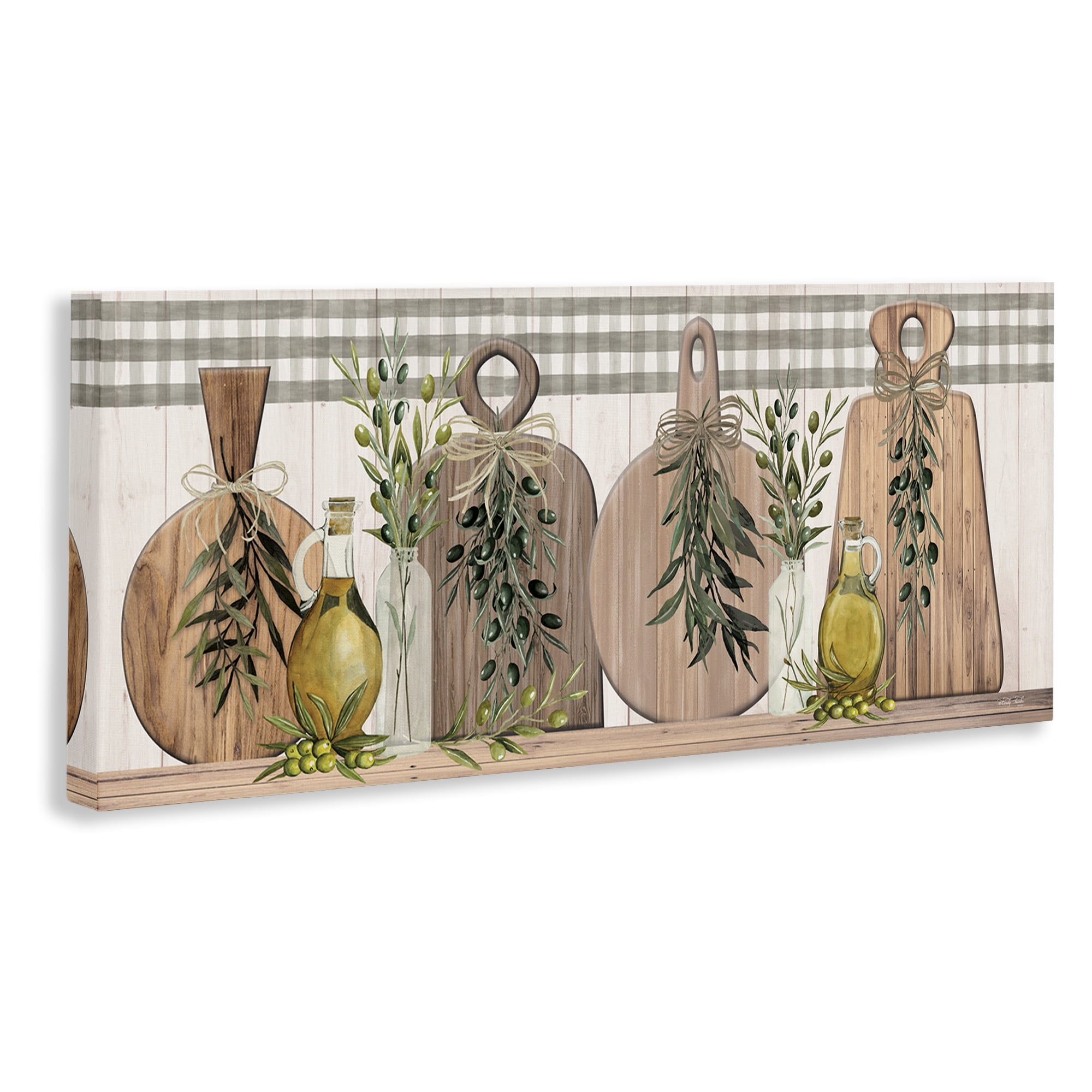 Stupell Industries Rustic Cutting Boards Food & Beverage Painting Gallery Wrapped Canvas Art Print Wall Art, 30 x 13