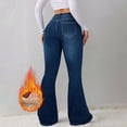 thumbnail image 5 of Rotm Thermal Jeans Fleece Lined Jeans Women Skinny High Waisted Winter Thick Warm Stretch Lining Women Pants Thermal Denim Slim Blue,S, 5 of 7