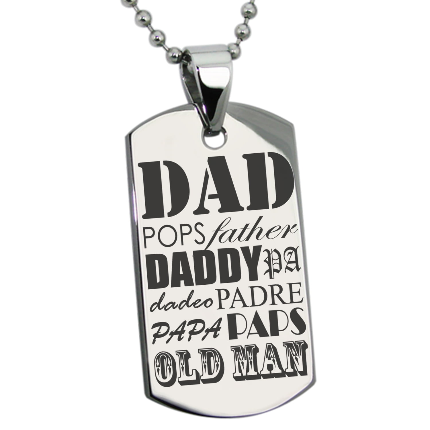 Father's Day Charms Bulk-5pcs Dad You're Someone To Look Up To Charms Polished Stainless Steel Dog Tag Charms Pendants B1471-B1476