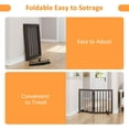 thumbnail image 5 of Smart FENDEE Bamboo Dog Gates for Doorways Freestanding Pet Gate, 2 Support Feet, 24"H, Brown, 5 of 7