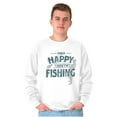 thumbnail image 3 of Fishing Funny Happy Angler Fishermens Men's Big & Tall Crewneck Sweatshirt Brisco Brands 4X, 3 of 5