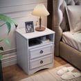 thumbnail image 2 of Duerer Nightstand Set of 2, Farmhouse Bedside Tables with 2 Drawers and Open Storage, Sofa Side Table for Bedroom, Living Room, White, 2 of 9