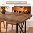 thumbnail image 4 of Solid Wood Dining Table for 4-6, 63 inch Industrial Rectangular Kitchen Table with Spacious Tabletop, Sturdy X-Shaped Metal Legs, Brown and Black, 4 of 10