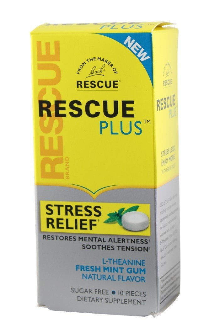 Bach Rescue Plus Gum â Sugar-Free Mint Anti-Stress & Anxiety-Relief Chewing Gum â 10 Pieces 