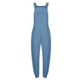 thumbnail image 5 of AWXNJUX Jumpers for Women Women's Cotton and Linen Pocket Casual Loose Long Camisole Jumpsuit (Light Blue,S), 5 of 5