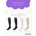 thumbnail image 2 of MeMoi  Flocked Floral Opaque Tights - Girls - Female, 2-4, Black, 2 of 7