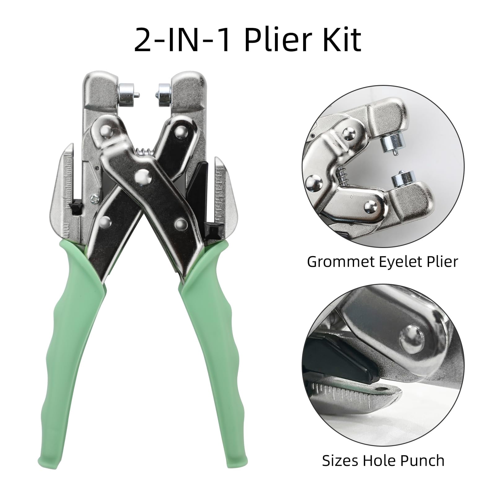 3/16 & 1/8 Grommet Tool Kit And Eyelet Hole Punch Plier  Pliers Set With 160 Metal Grommets Eyelets Case For Leather Bags Clothes Belt Cards Crafts