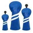 thumbnail image 3 of 3 uds., cubierta de cabeza de madera para Golf, cubierta para cabeza de Club .  degree intercambiable, etiqueta impermeable, PU, cuello largo, funda protectora de Golf, regalo para golfista Azul shamjiam  Funda para palos de golf, 3 of 9