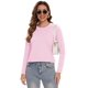 thumbnail image 3 of Camisa YUCOLEN para mujer, algodón, manga larga, cuello redondo, rosa claro, 3 of 8