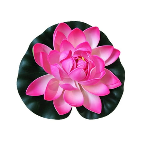 The Lily Pad Oxford Fysho Artificial Flowers Simulation Floating Foam Lotus Flowers with Water Lily Pad Ornaments for Patio Koi Pond Pool Home Garden ()