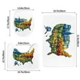 thumbnail image 2 of Bathroom Rugs Sets 3 Piece - USA Map Floral States Absorbent Non Slip Bath Mats, U-Shape Toilet Lid Cover, Contour Mat, Soft Washable Shower Mats Bath Rug Mat for Bathroom Tub Toilet, 2 of 7