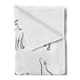 thumbnail image 2 of Dog Soft Flannel Fleece Throw Blanket, Digital Sketches of a Puppy Moving Around Scratching Simple Life Style Work, Cozy Plush for Indoor and Outdoor Use, 70" x 90", White Black, by Ambesonne, 2 of 5