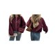 thumbnail image 3 of Chaquetas Abrigadas con Cremallera para Mujer, de Otoño e Invierno, de Larga, Informales, Holgadas y con Bolsillos. Vino Tinto L, 3 of 7