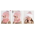 thumbnail image 3 of Conjunto de gorro y bufanda de invierno para niños y niñas, gorro de punto cálido, bufanda y gorro, 3 of 3