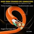 thumbnail image 3 of ZAZFO 25ft 10 Gauge Extension Cord, 3 Prong 5-15P to 5-15R, SJTW with Power Indicator Light, Heavy Duty Flexible Durable, Orange Waterproof for Outdoor Use, 3 of 7