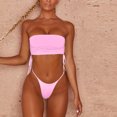 thumbnail image 2 of VerPetridure Bandeau Two Piece Bathing Suits Bikini Set Women Swimwear Tube Solid Bandage Two Piece Swimsuit Bikini Swimming Beachwear, 2 of 4