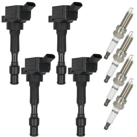 cciyu 4 ignition coils with 4 iridium Spark Plugs for Hyundai Elantra Sonata Kona for Kia Forte Optima 2.0L GN10877,UF816,UF-816,49137