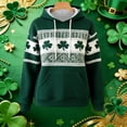 thumbnail image 2 of Craaazy Women's St. Patrick's Day Waffle Knit Hoodie Clover Print Long Sleeve Pocketed Casual Top Gifts, 2 of 5