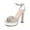 Silver, variant on Women's Platform Heels Sandals Open Toe Ankle Strap Chunky High heeled Sandal Wedding Party Dress Pumps
