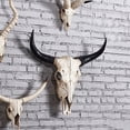 thumbnail image 2 of Figura de resina 3D de Animal cabeza de calavera de vaca Ehuebsd adorno para colgar en la pared figuritas artesanales, 2 of 5