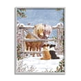 thumbnail image 4 of Stupell Industries Ponies & Dogs Winter Farm Scene Holiday Painting Gray Framed Art Print Wall Art, 4 of 5