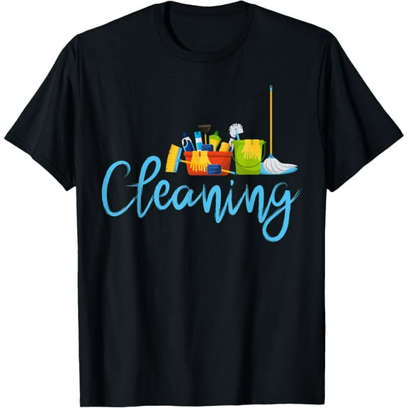 Funny Cleaning Lover Cleaning Lady Housekeeping Housekeeper T-ShirtMen and women, Black T-shirt, size: Extra large
