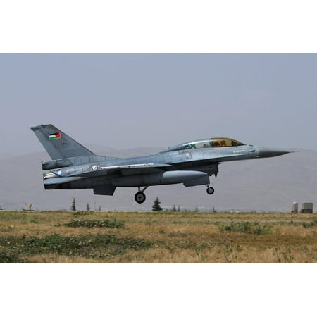 A Royal Jordanian Air Force F-16B landing at Konya Air Base Poster Print by Riccardo NiccoliStocktrek