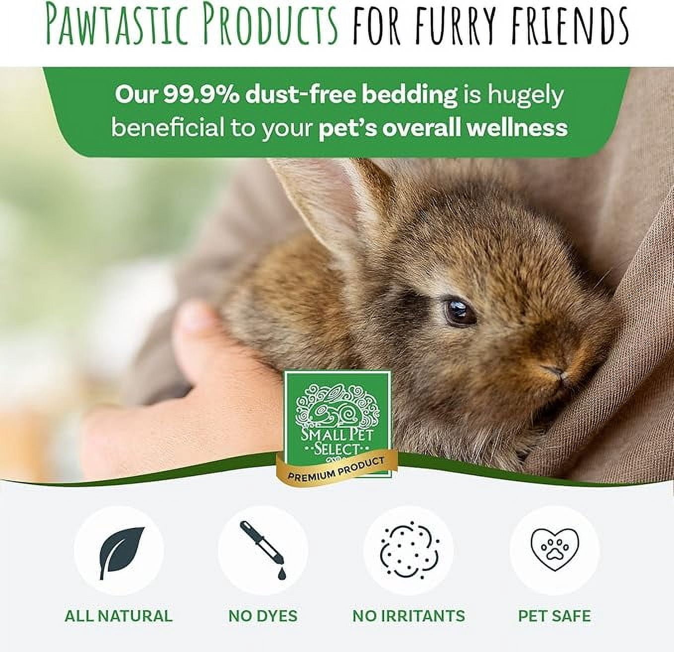 Small Pet Select Premium Small Animal Bedding, Natural Soft Paper Bedding for Small Indoor and Outdoor Pets, A, Jumbo Size 178 L Pack