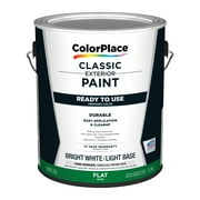 ColorPlace Classic Exterior House Paint, Flat, Bright White/Light Base, 1 Gallon