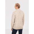 thumbnail image 6 of SAOL Aran Quarter Zip Cardigan Sweater 100% Soft Worsted Wool Pullover for Men Made in Ireland | Irish Cable Knitted Skiddaw Jumper, 6 of 7