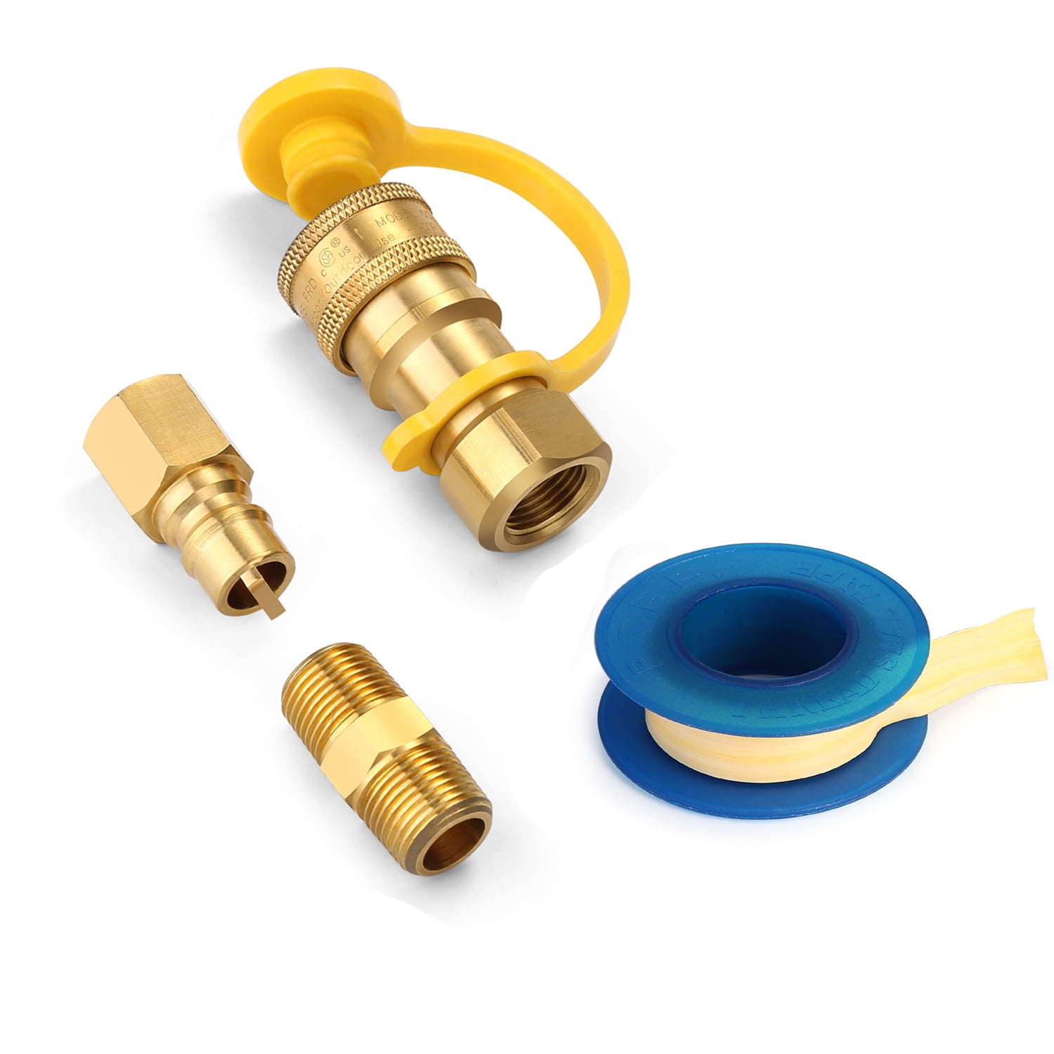 3 Pieces 1/4" Male Propane Quick Adapter Gas Connector Fitting Long-Lasting 