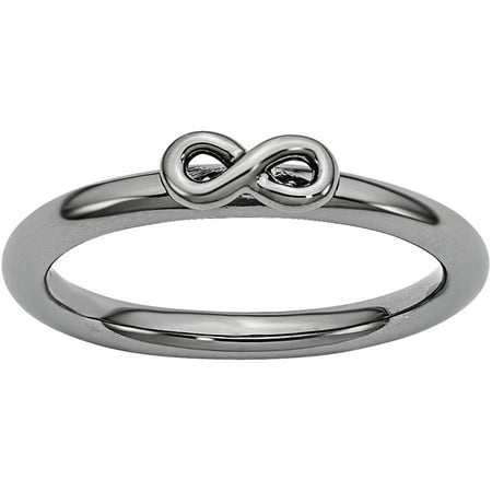 Stackable Expressions Sterling Silver Black-Plated Infinity Symbol Ring