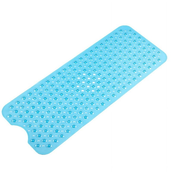 SHTUUYINGG Tapis de Baignoire Antidérapant pour Baignoire, 40 x 16 Pouces, Tapis de Douche Antidérapant avec Ventouses et Trous de Drainage, Tapis de Baignoire Extra Large Lavable en Machine, Bleu Clair